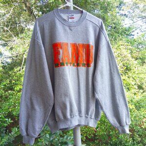 Vintage 90s FAMU Rattlers HBCU Collegiate Pullover Grey Crewneck Sweatshirt